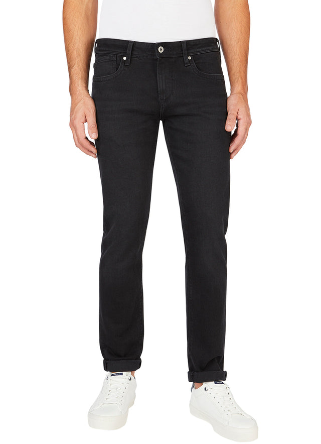 Pepe Jeans Herren Jeans Hatch  - Slim Fit - Schwarz - Black Stone Wash