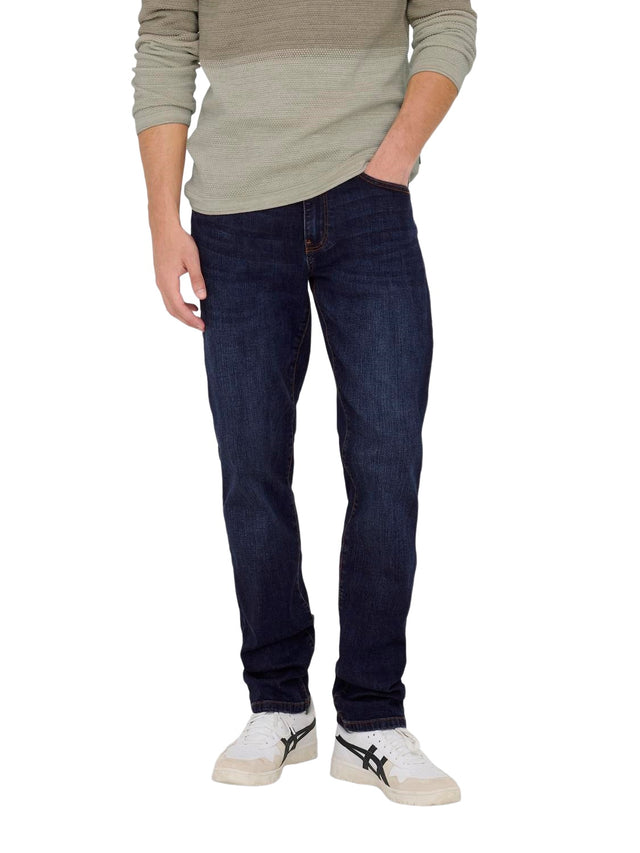 Only & Sons Herren Jeans  ONSWEFT REG 6752 - Straight Fit - Blau - Dark Blue Denim