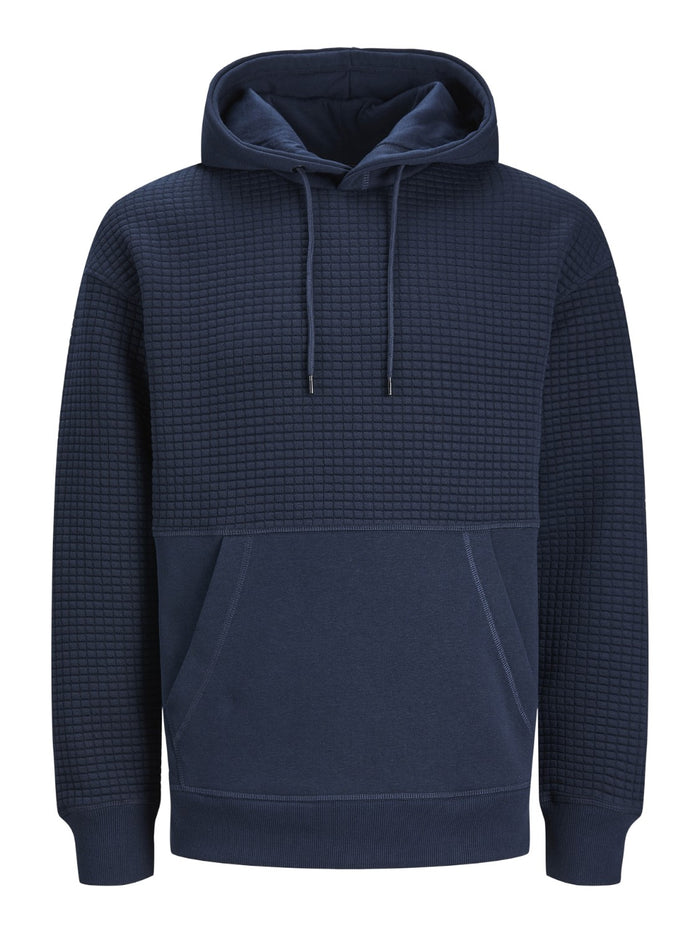 Jack & Jones Herren Hoodie Kapuzenpullover JCOBLACK STRUCTURE- Relaxed Fit