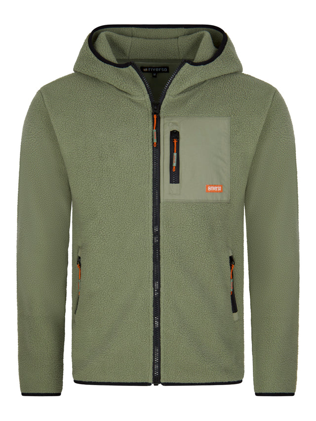 riverso Fleecejacke Herren mit Kapuze Regular Fit RIVHenning