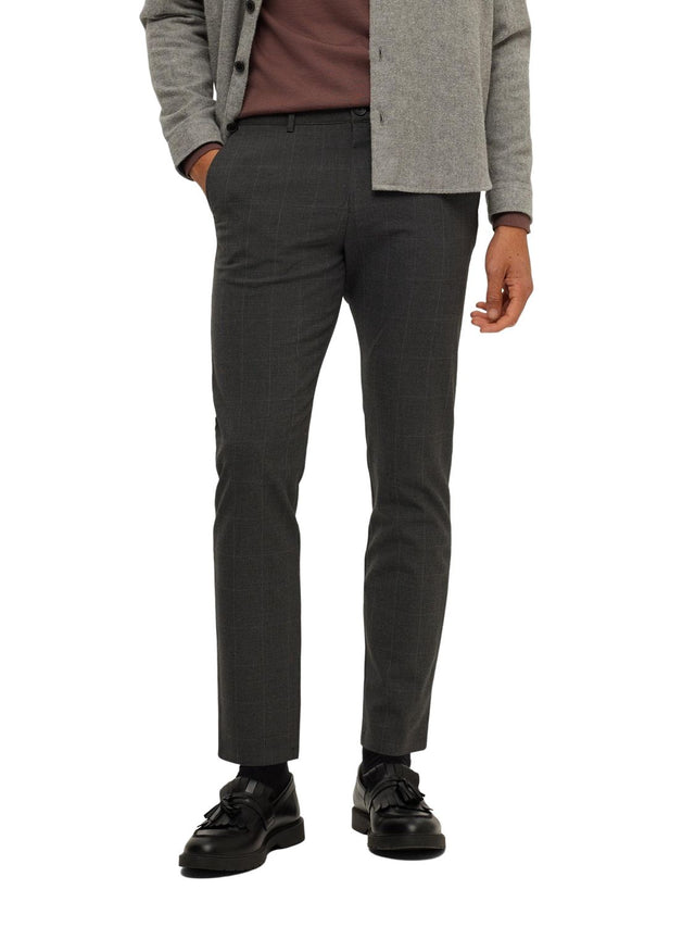 Selected Homme Herren Chino Hose SLHSLIM-ROBERT DES FLEX 175 - Slim Fit Grau