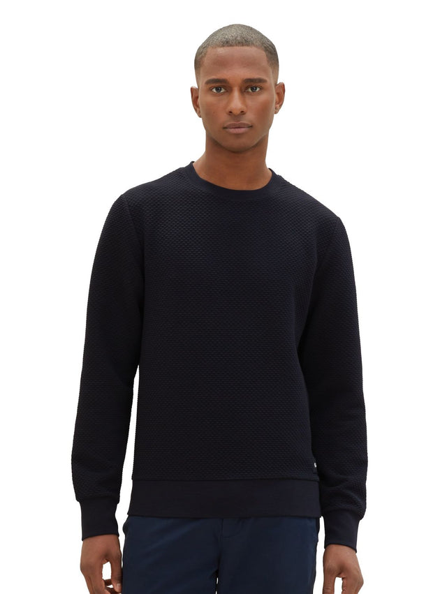 Tom Tailor Herren Sweatshirt QUILTED SWEAT - Regular Fit
