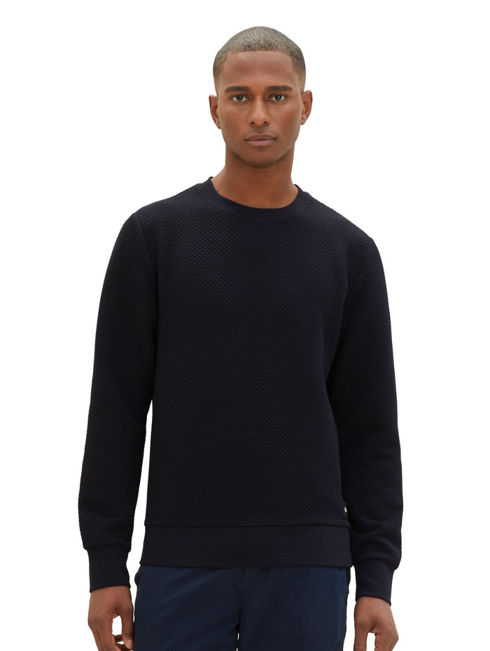 Tom Tailor Herren Sweatshirt QUILTED SWEAT - Regular Fit