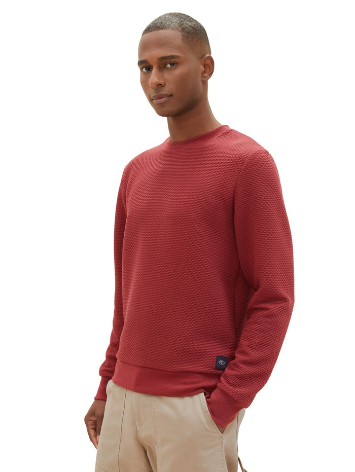 Tom Tailor Herren Sweatshirt QUILTED SWEAT - Regular Fit