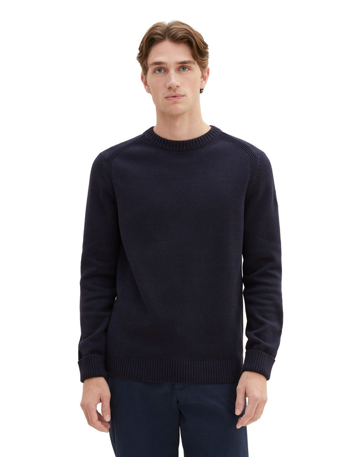 Tom Tailor Herren Rundhals Pullover CREWNECK KNIT - Regular Fit