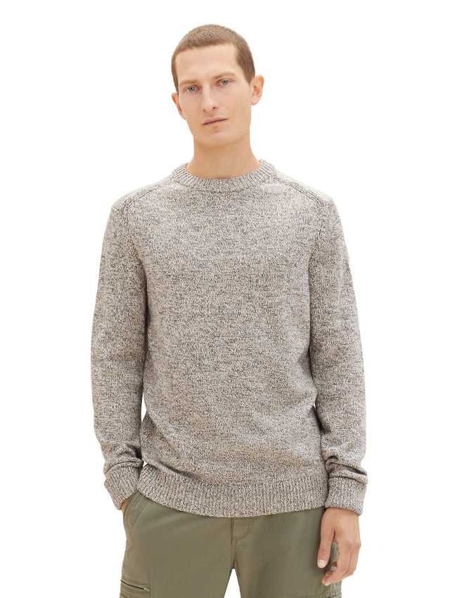Tom Tailor Herren Rundhals Pullover CREWNECK KNIT - Regular Fit