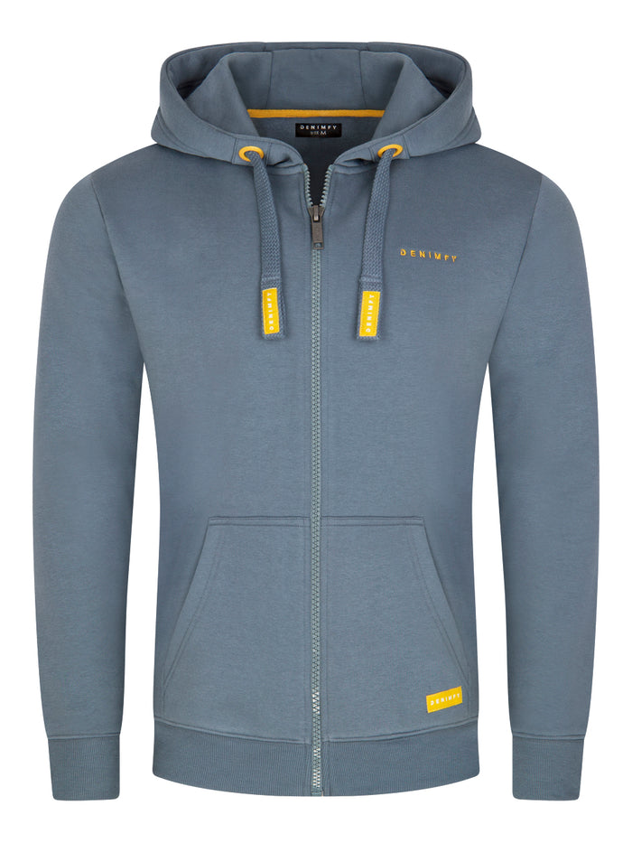 DENIMFY Sweatjacke Herren mit Kapuze Reißverschluss Regular Fit DFLeo