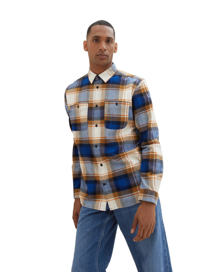 Tom Tailor Herren Langarm Hemd COMFORT CHECK - Regular Fit
