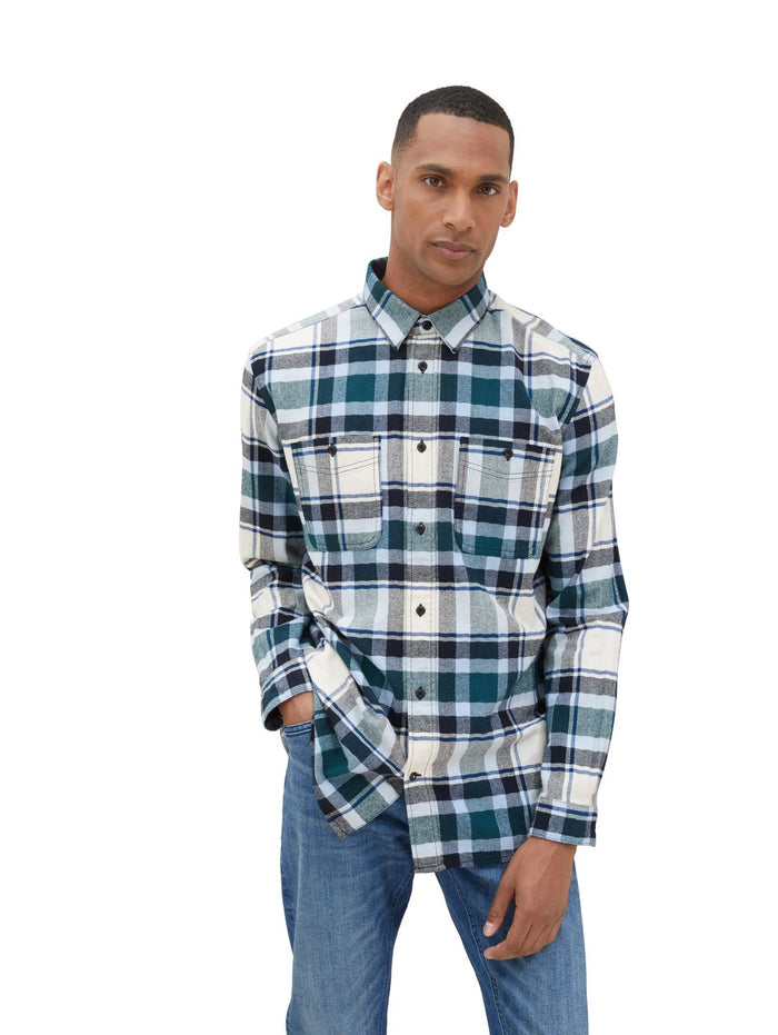 Tom Tailor Herren Langarm Hemd COMFORT CHECK - Regular Fit