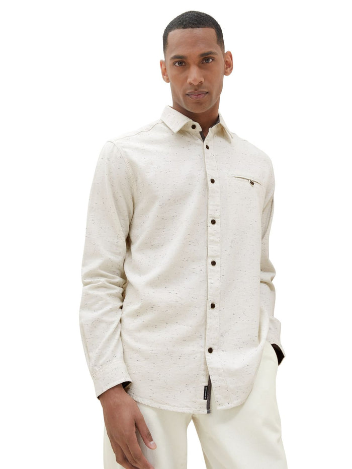 Tom Tailor Herren Langarm Hemd STRUCTURED TWILL - Regular Fit