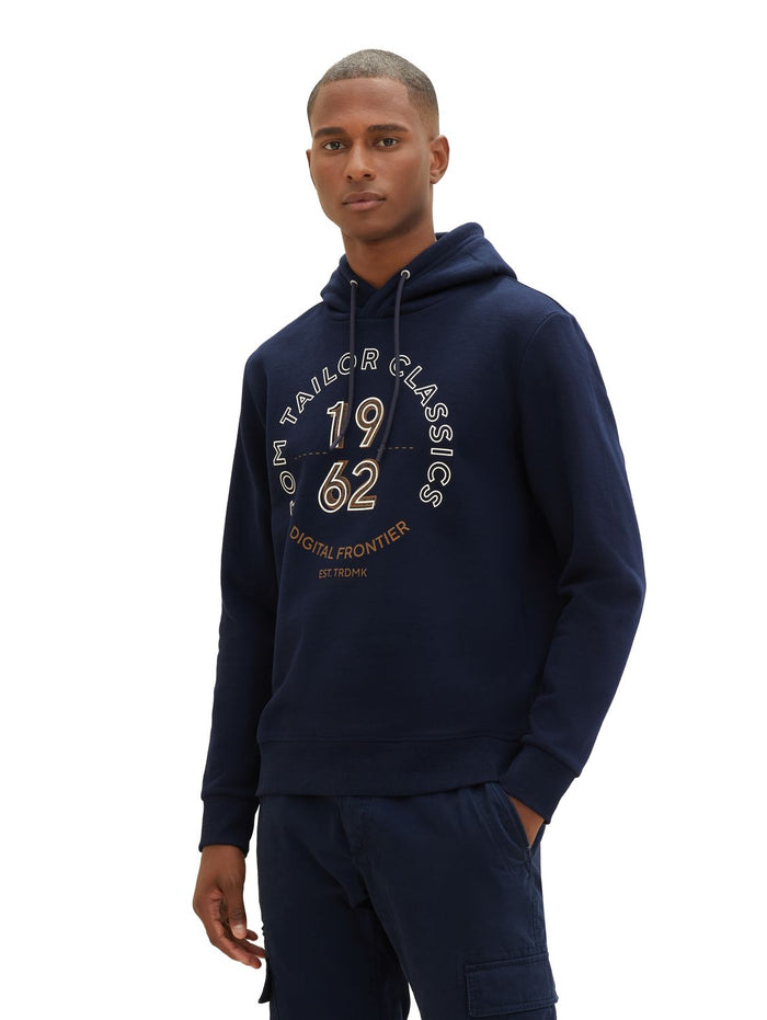 Tom Tailor Herren Kapuzenpullover PRINTED - Regular Fit