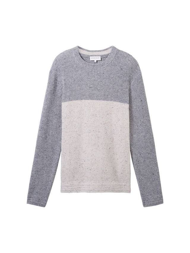 Tailor Herren Rundhals Pullover NEP STRUCTURED - Regular Fit