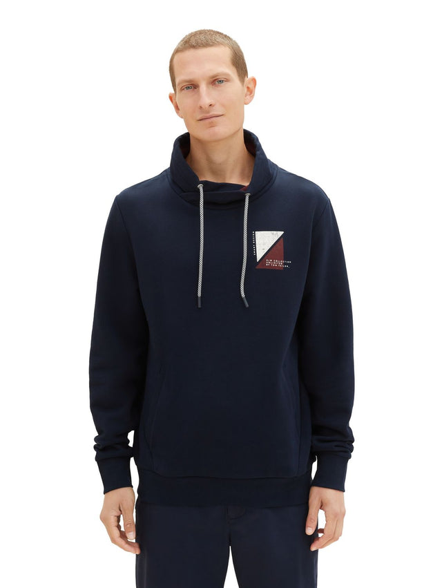 Tom Tailor Herren Sweatshirt PRINTED SNOOD - Regular Fit