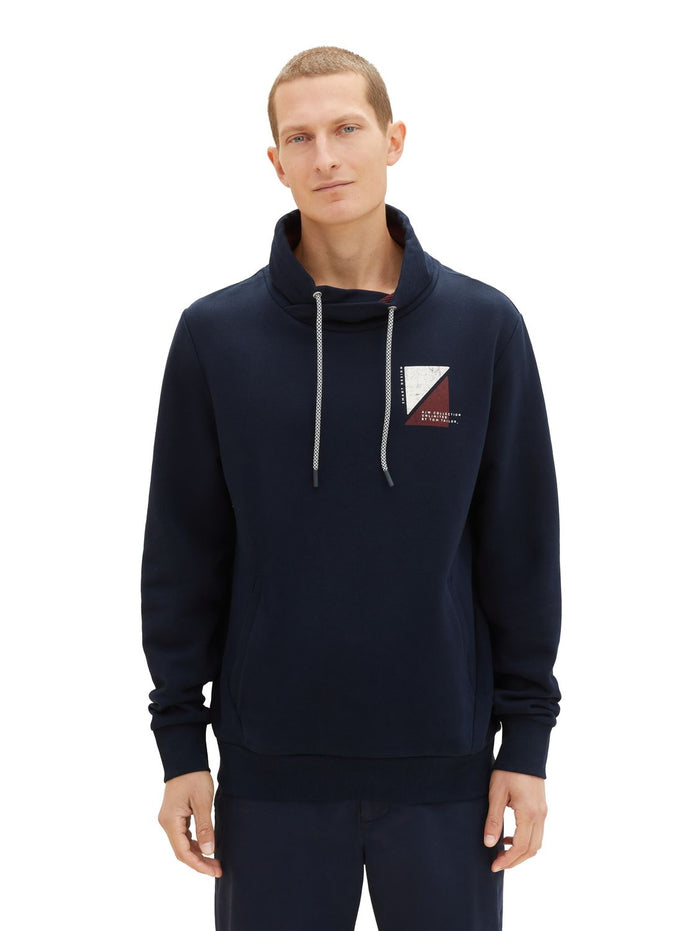 Tom Tailor Herren Sweatshirt PRINTED SNOOD - Regular Fit