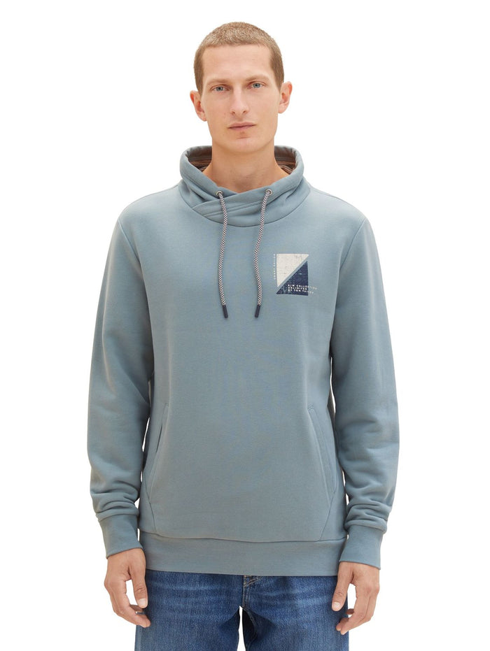 Tom Tailor Herren Sweatshirt PRINTED SNOOD - Regular Fit