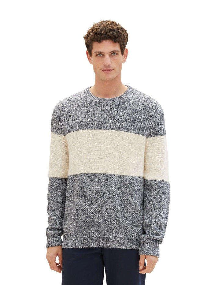 Tom Tailor Herren Rundhals Pullover STRUCTURED KNIT - Regular Fit