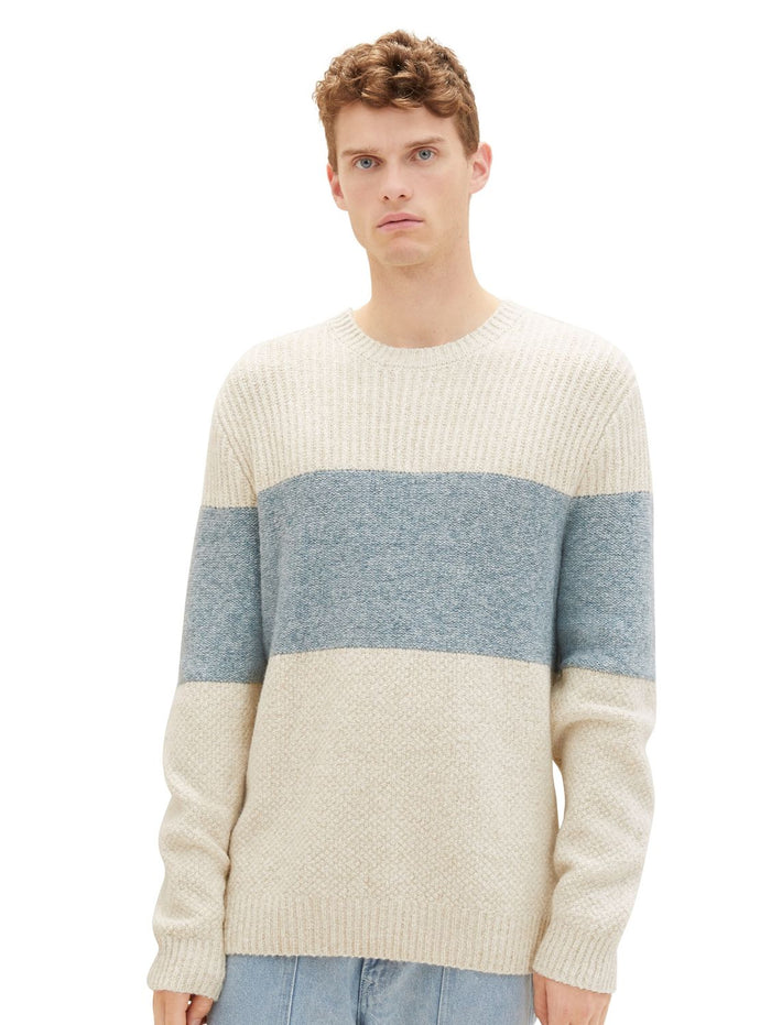 Tom Tailor Herren Rundhals Pullover STRUCTURED KNIT - Regular Fit