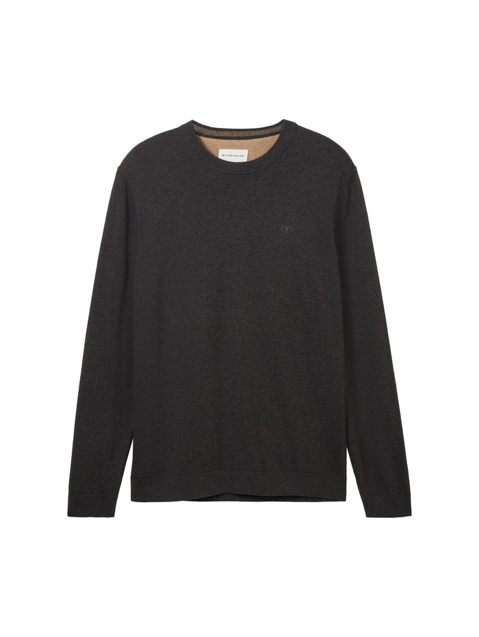 Tom Tailor Herren Rundhals Pullover BASIC CREWNECK - Relaxed Fit