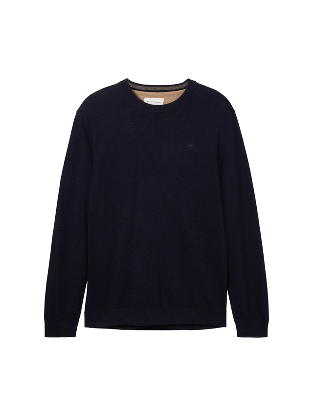 Tom Tailor Herren Rundhals Pullover BASIC CREWNECK - Relaxed Fit