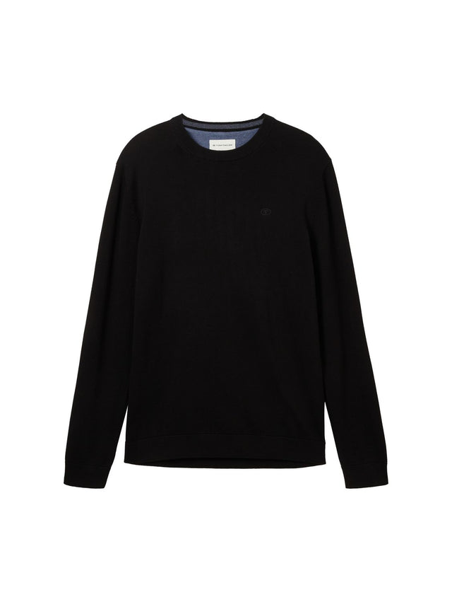 Tom Tailor Herren Rundhals Pullover BASIC CREWNECK - Relaxed Fit