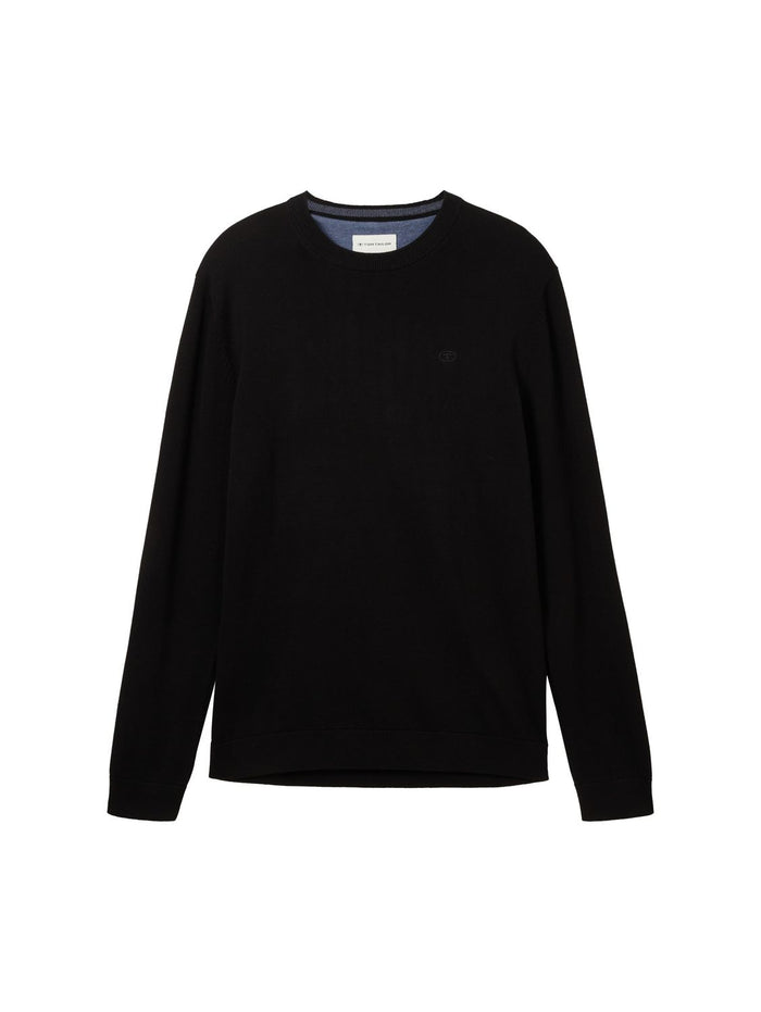Tom Tailor Herren Rundhals Pullover BASIC CREWNECK - Relaxed Fit