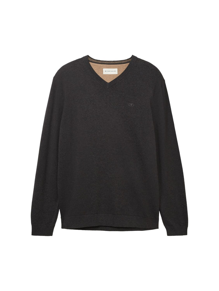 Tom Tailor Herren Pullover BASIC V-NECK - Relaxed Fit