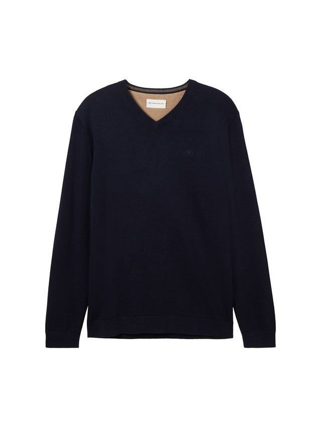 Tom Tailor Herren Pullover BASIC V-NECK - Relaxed Fit