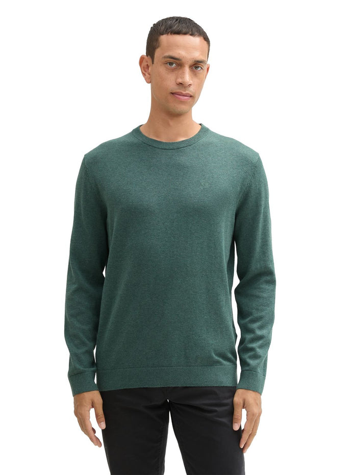 Tom Tailor Herren Rundhals Pullover BASIC CREWNECK KNIT - Relaxed Fit