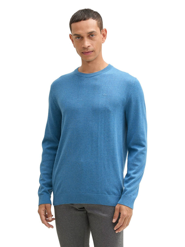 Tom Tailor Herren Rundhals Pullover BASIC CREWNECK KNIT - Relaxed Fit
