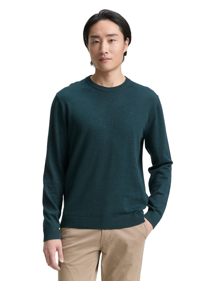 Tom Tailor Herren Rundhals Pullover BASIC CREWNECK KNIT - Relaxed Fit
