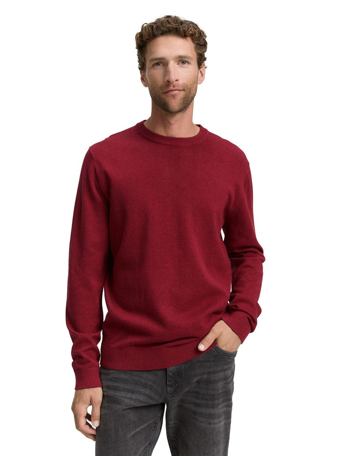Tom Tailor Herren Rundhals Pullover BASIC CREWNECK KNIT - Relaxed Fit