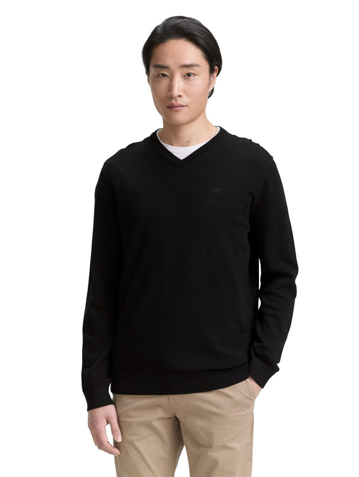 Tom Tailor Herren Pullover BASIC V-NECK KNIT - Relaxed Fit