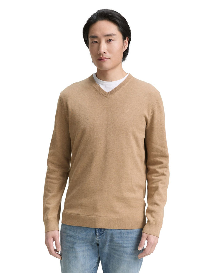 Tom Tailor Herren Pullover BASIC V-NECK KNIT - Relaxed Fit