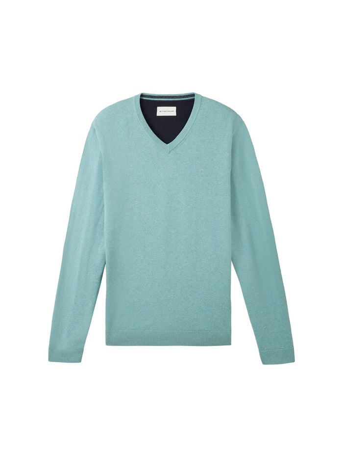 Tom Tailor Herren Pullover BASIC V-NECK KNIT - Relaxed Fit