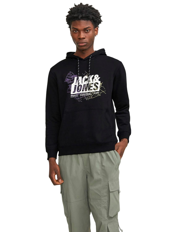 Jack & Jones Herren Kapuzenpullover Hoodie JCOMAP LOGO - Regular Fit