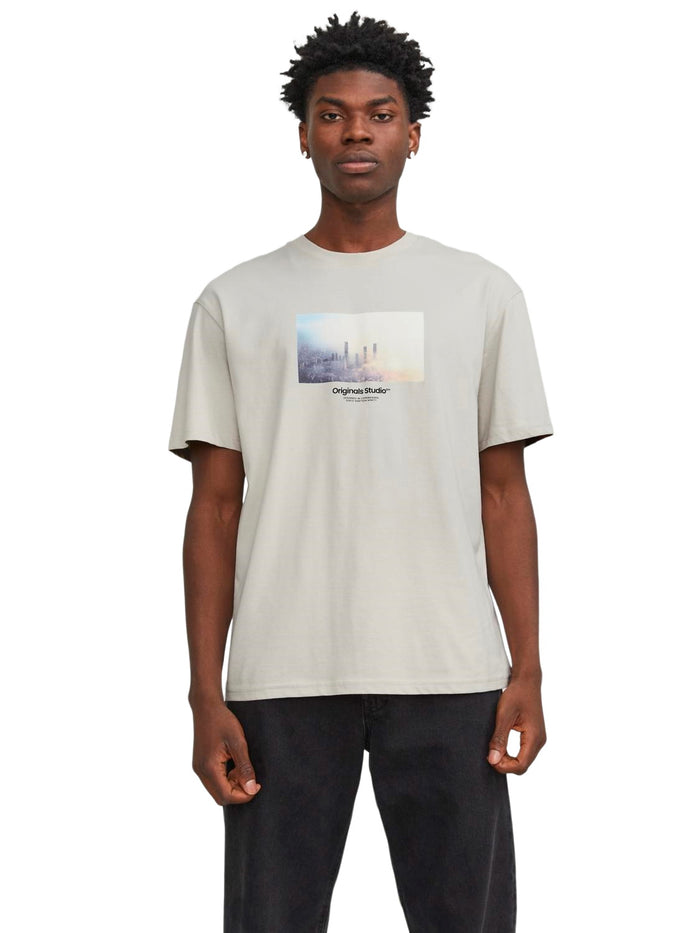 Jack & Jones Herren Rundhals T-Shirt JORVESTERBRO PICTURE - Relaxed Fit