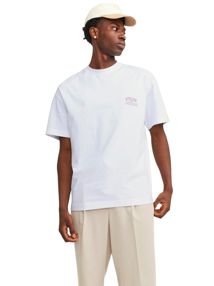 Jack & Jones Herren Rundhals T-Shirt JORSANTORINI BACK - Relaxed Fit