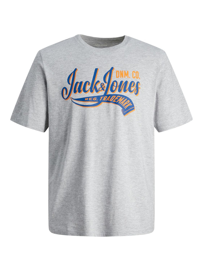 Jack & Jones Herren Rundhals T-Shirt JJELOGO - Regular Fit