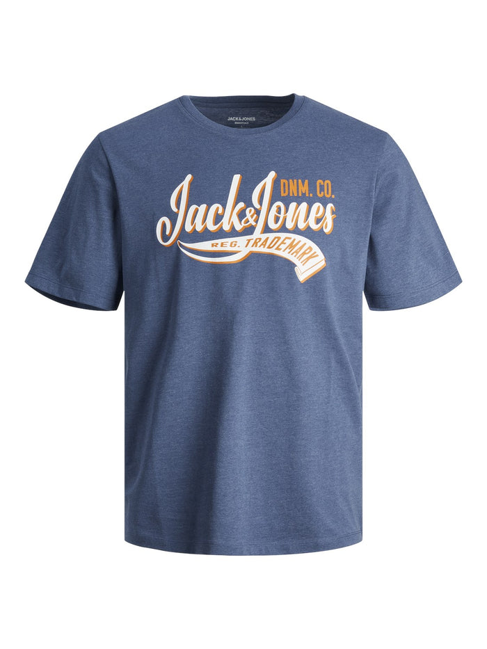 Jack & Jones Herren Rundhals T-Shirt JJELOGO - Regular Fit
