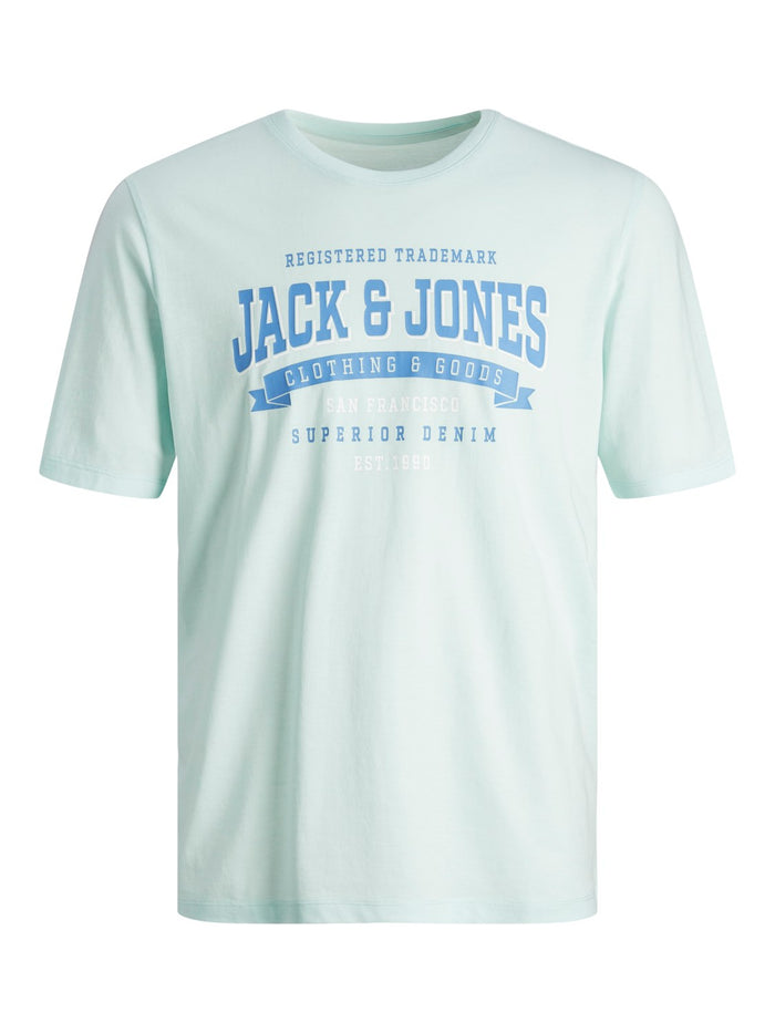 Jack & Jones Herren Rundhals T-Shirt JJELOGO - Regular Fit