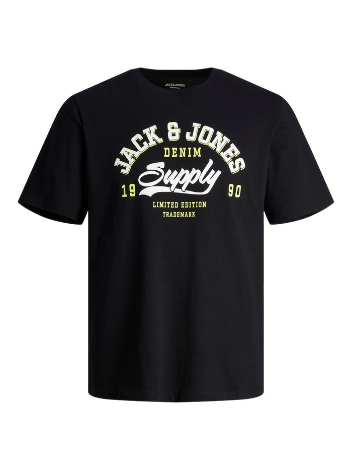 Jack & Jones Herren Rundhals T-Shirt JJELOGO - Regular Fit