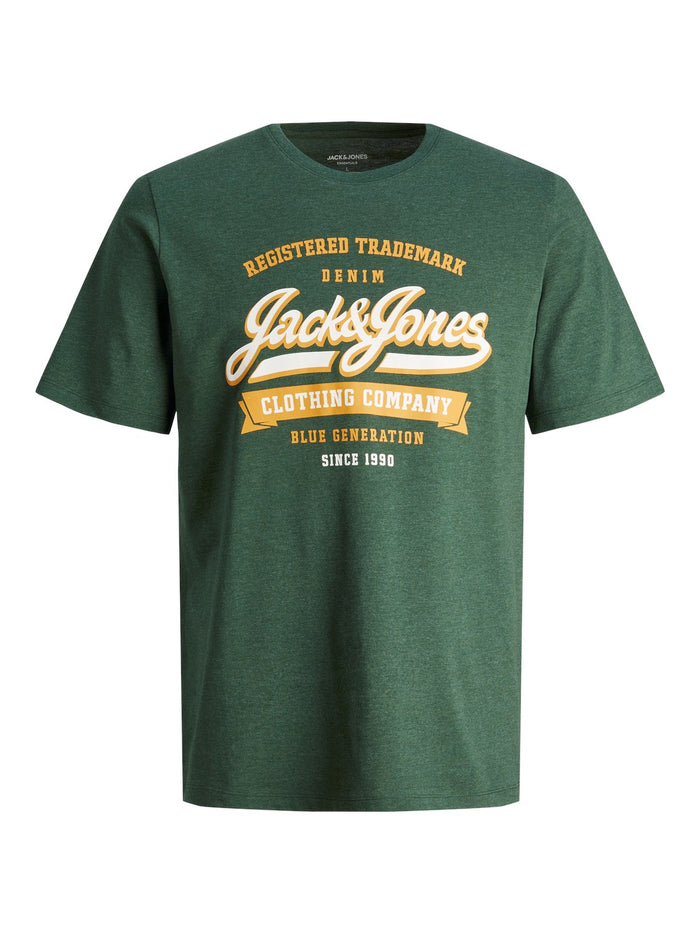 Jack & Jones Herren Rundhals T-Shirt JJELOGO - Regular Fit