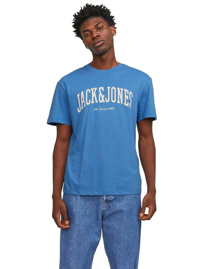 Jack & Jones Herren Rundhals T-Shirt JJEJOSH - Relaxed Fit