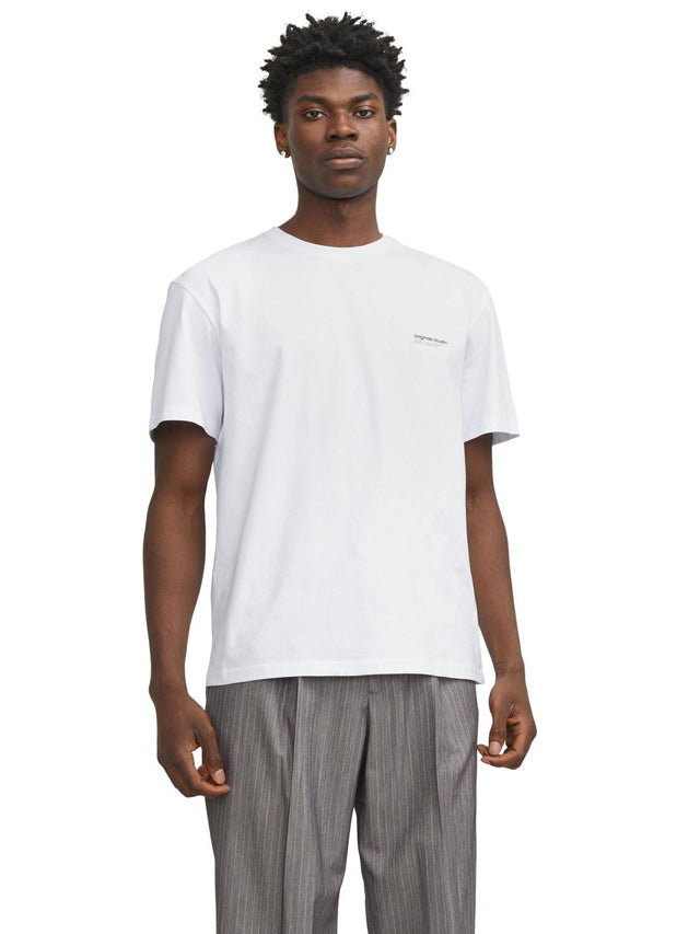 Jack & Jones Herren Rundhals T-Shirt JORVESTERBRO BACK - Relaxed Fit