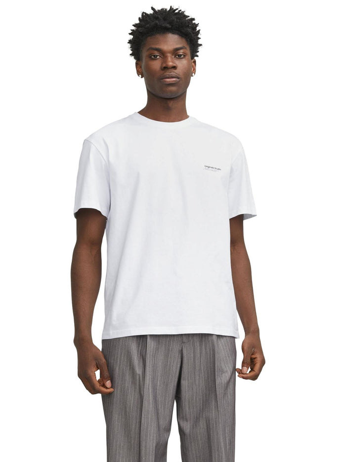 Jack & Jones Herren Rundhals T-Shirt JORVESTERBRO BACK - Relaxed Fit