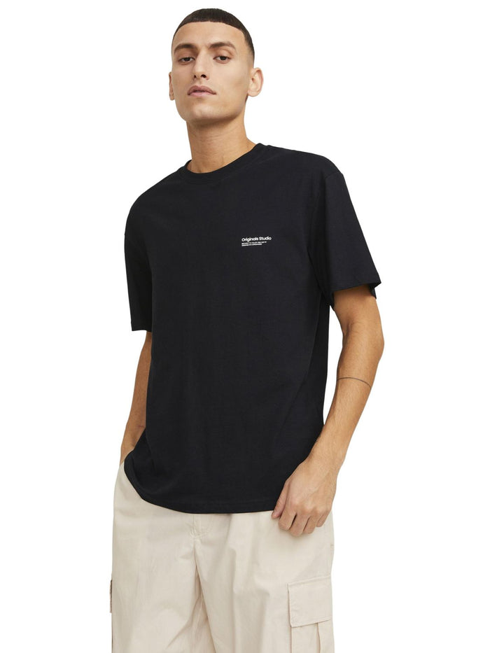 Jack & Jones Herren Rundhals T-Shirt JORVESTERBRO BACK - Relaxed Fit