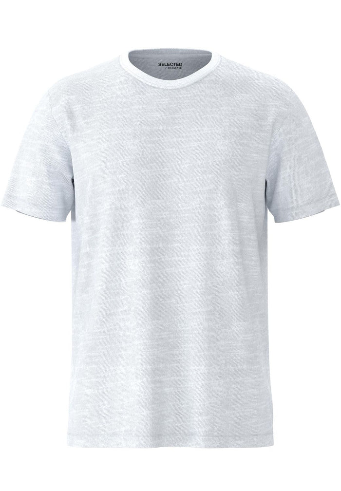 Selected Homme Herren Rundhals T-Shirt SLHASPEN SLUB - Regular Fit