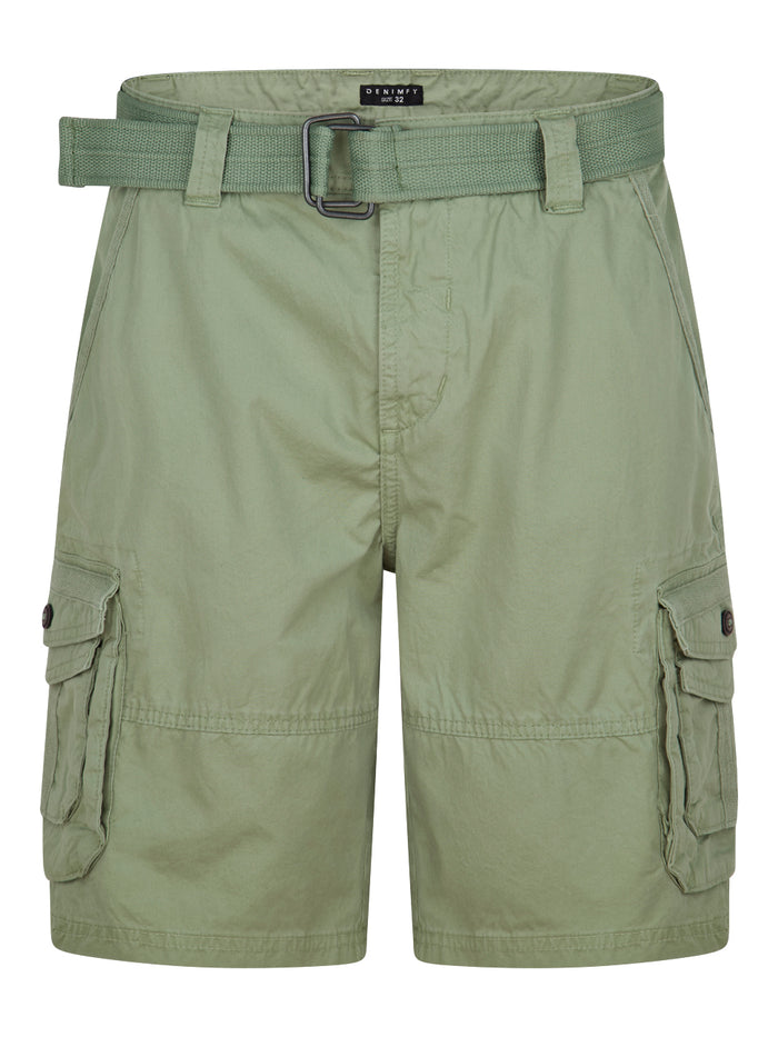 DENIMFY Cargo Shorts Herren mit Gürtel Regular Fit DFUlli