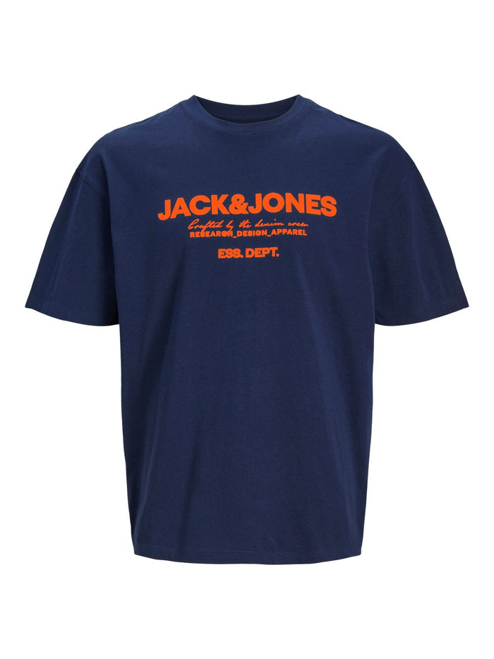 Jack & Jones Herren Rundhals T-Shirt JJGALE - Relaxed Fit