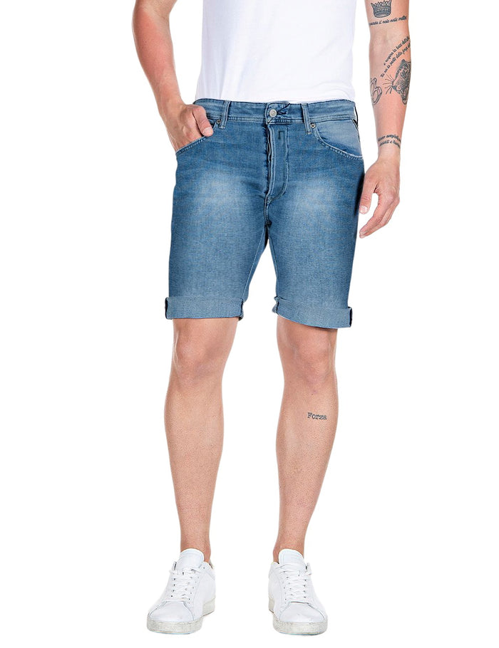 Replay Herren Short RBJ901 - Regular Fit - Blau - Medium Blue Denim